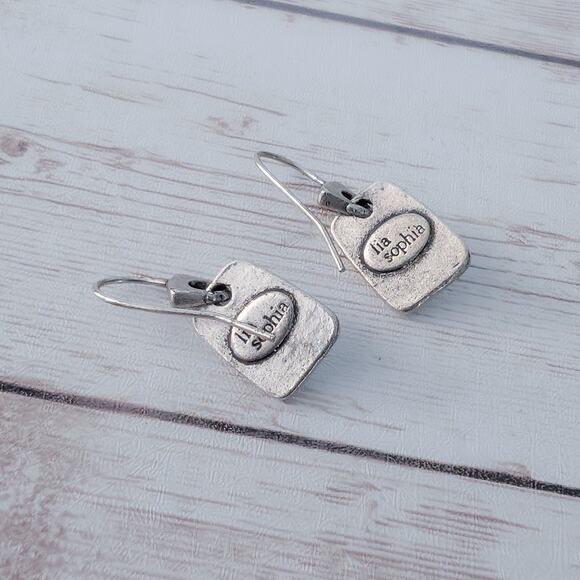 Lia Sophia Dolce Dangle Earrings - Black and Antiqued Silver Tones - Picture 6 of 6